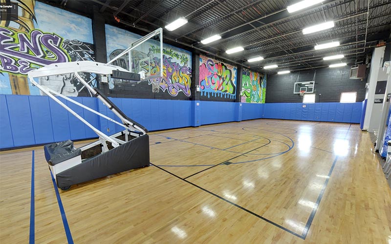 Basketball full court at Artistic Stitch Sports Complex in Queens, NY.